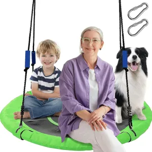 Tree Swing, 40 Inch Flying Saucer Swing for Kids Outdoor - 750Lb Weight Capacity, Round Disc Swings, 900D Oxford Waterproof Fabric, Tree Swings Sets for Backyard, Outdoor Playground