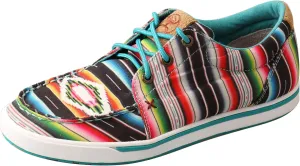 Twisted X Women's Hooey Loper, Moc Toe, Black & Serape, 7.5 M