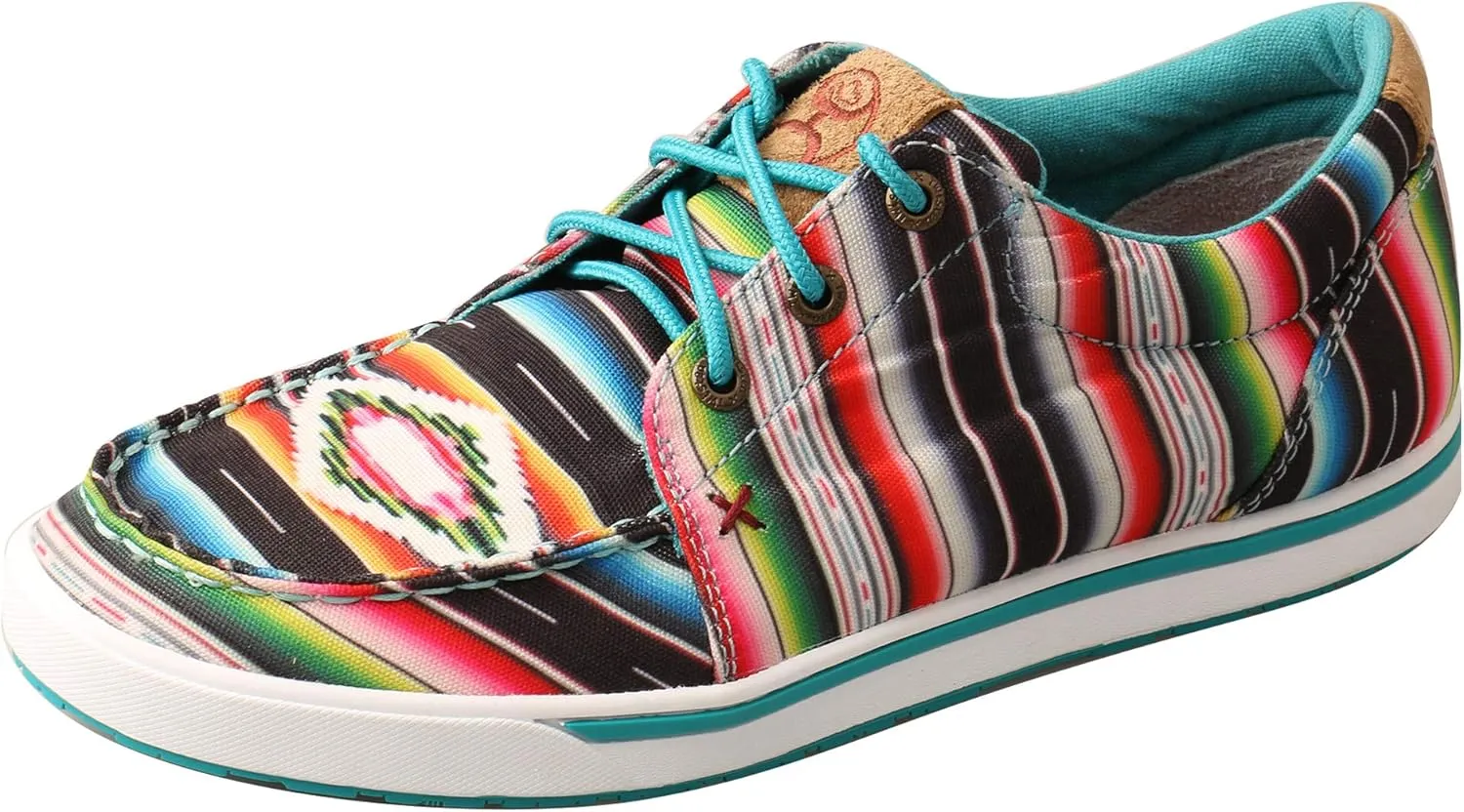 Twisted X Women's Hooey Loper, Moc Toe, Black & Serape, 7.5 M
