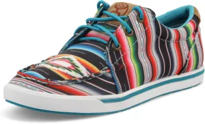 Twisted X Women's Hooey Loper, Moc Toe, Black & Serape, 9 M