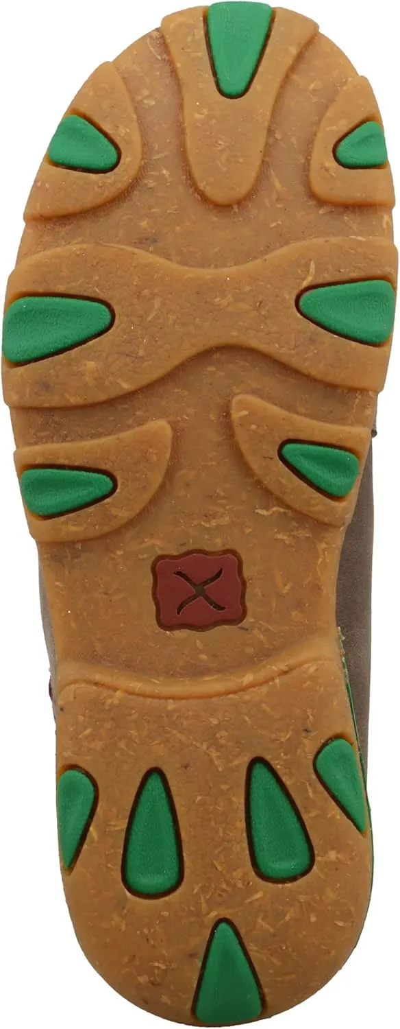 Twisted X Youth 4-H Deep Taupe and Kelly Green Chukka Driving Moc