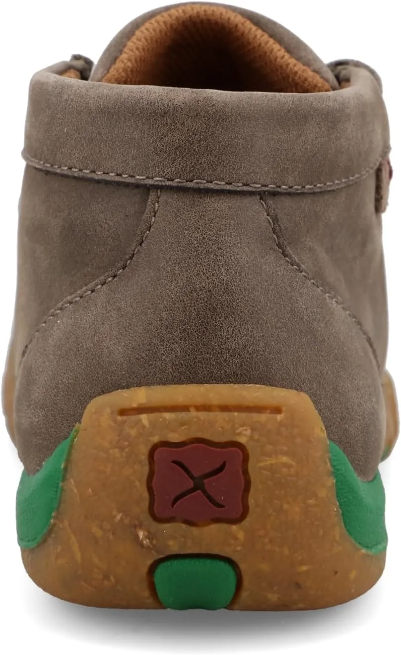 Twisted X Youth 4-H Deep Taupe and Kelly Green Chukka Driving Moc