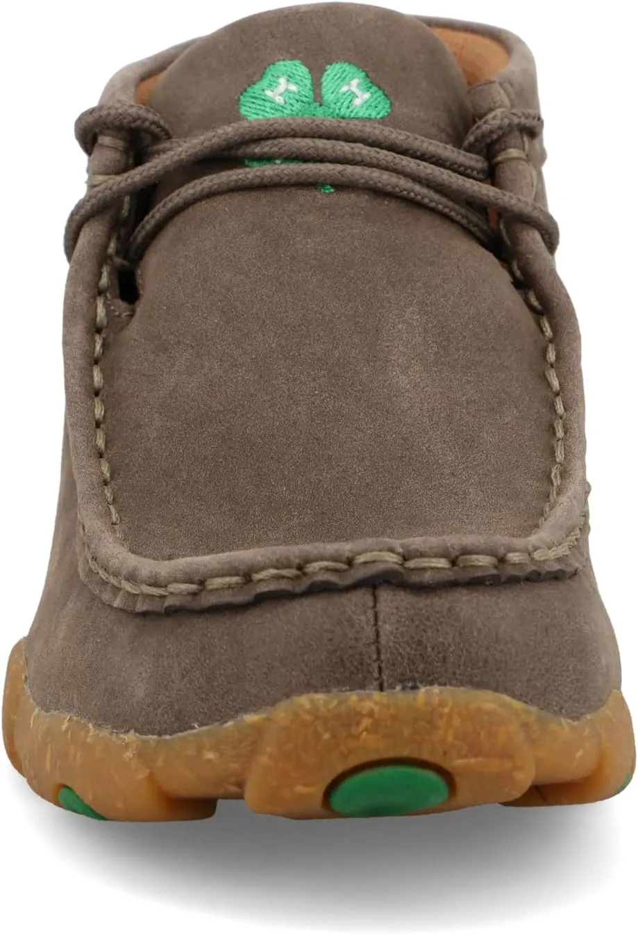 Twisted X Youth 4-H Deep Taupe and Kelly Green Chukka Driving Moc