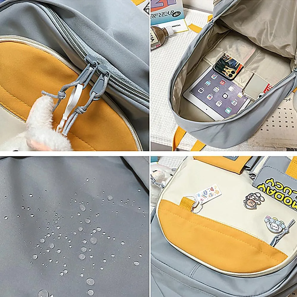 UNICOLD Kawaii Backpack With Cute Accessories Large Capacity Aesthetic Cartoon Bag (Blue)