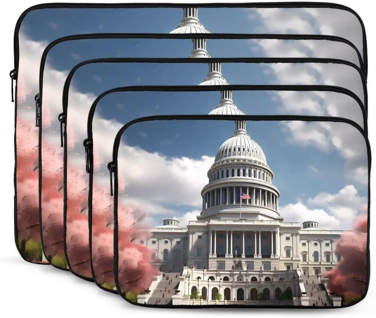United States Capitol Pattern Shockproof Portable Laptop 13 inch Sleeve Bag for Men and Women - Ideal for Business Travel, School, and Daily Use