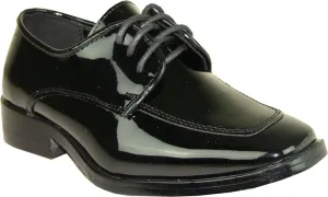 VANGELO Boy Tuxedo Shoe TUX-3K Fashion Square Toe for Wedding Formal Event Wrinkle Free Black Patent 13K