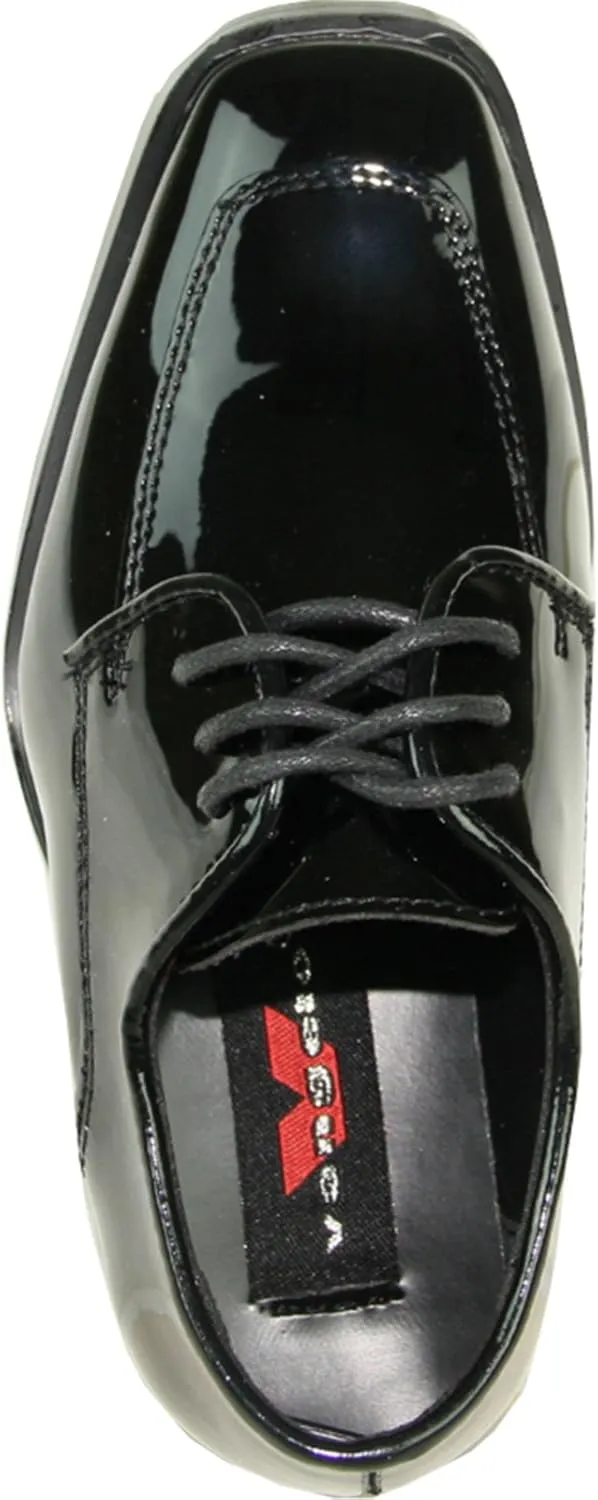 VANGELO Men Dress Shoe TAB and Tux Oxford Formal Tuxedo for Prom Wedding Uniform Medium and Wide Width Black Grey Ivory White Patent