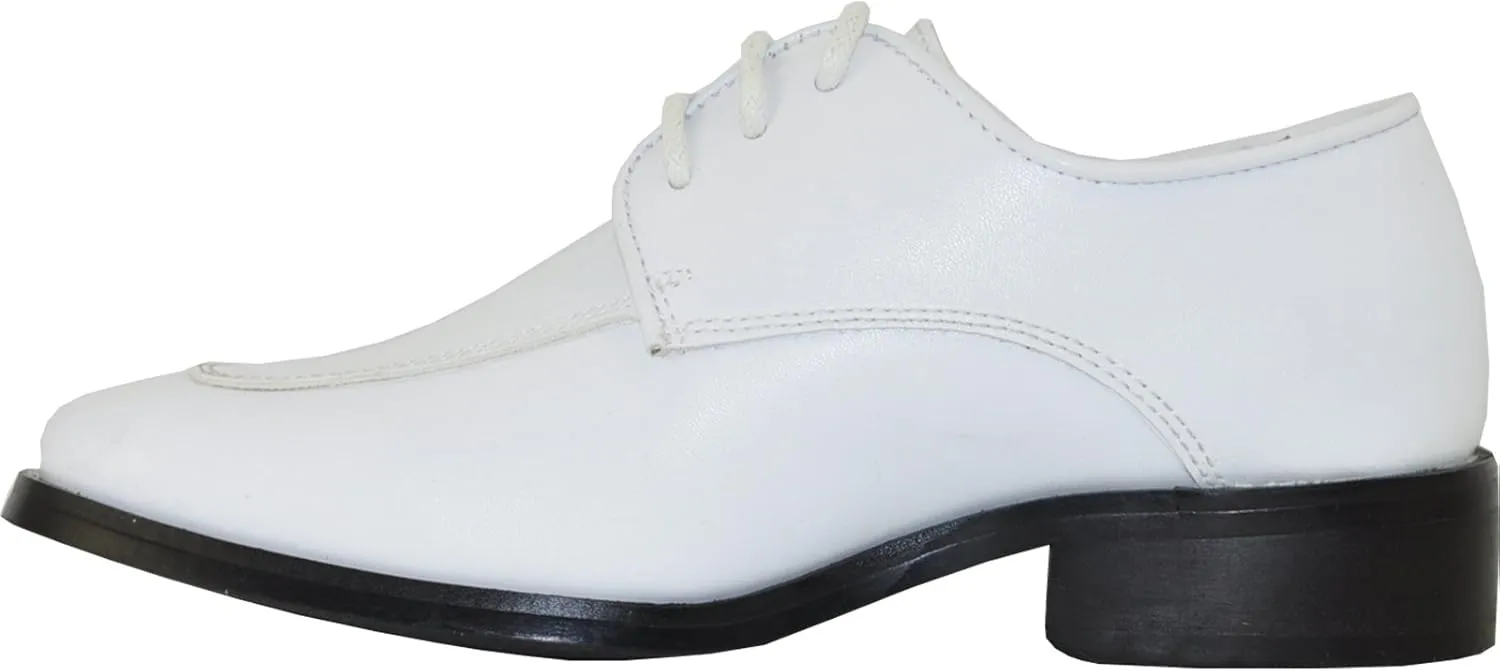 VANGELO Men Dress Shoe TAB and Tux Oxford Formal Tuxedo for Prom Wedding Uniform Medium and Wide Width Black Grey Ivory White Patent