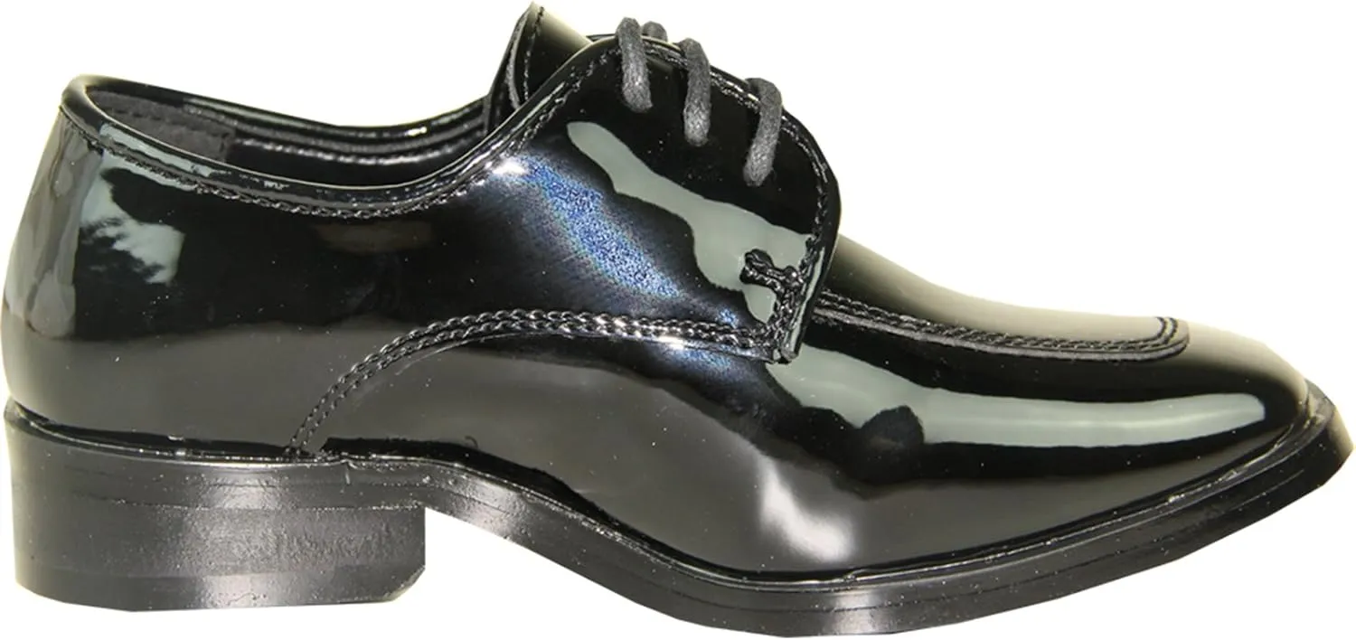 VANGELO Men Dress Shoe TAB and Tux Oxford Formal Tuxedo for Prom Wedding Uniform Medium and Wide Width Black Grey Ivory White Patent