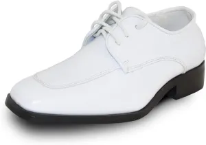 VANGELO Men Dress Shoe TAB and Tux Oxford Formal Tuxedo for Prom Wedding Uniform Medium and Wide Width Black Grey Ivory White Patent