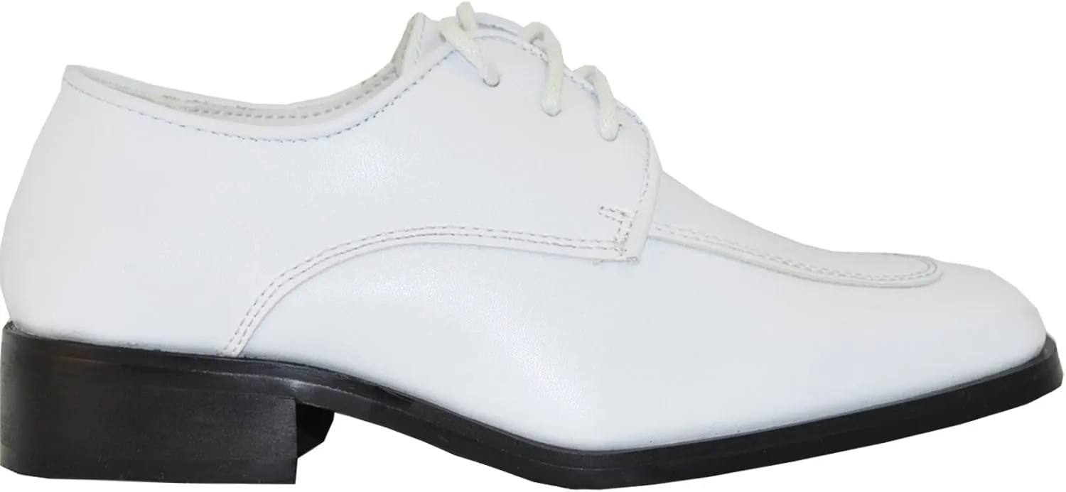 VANGELO Men Dress Shoe TAB and Tux Oxford Formal Tuxedo for Prom Wedding Uniform Medium and Wide Width Black Grey Ivory White Patent