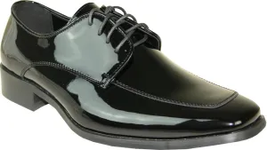VANGELO Men Tuxedo Shoe TUX-7 Two-Tone Color Fashion Moc Toe with Wrinkle Free Material Black&White Patent