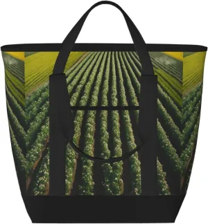 Vast Farmland Large Capacity Insulated Shoulder Bag For Picnic Camping Travel Shopping Food Transportation