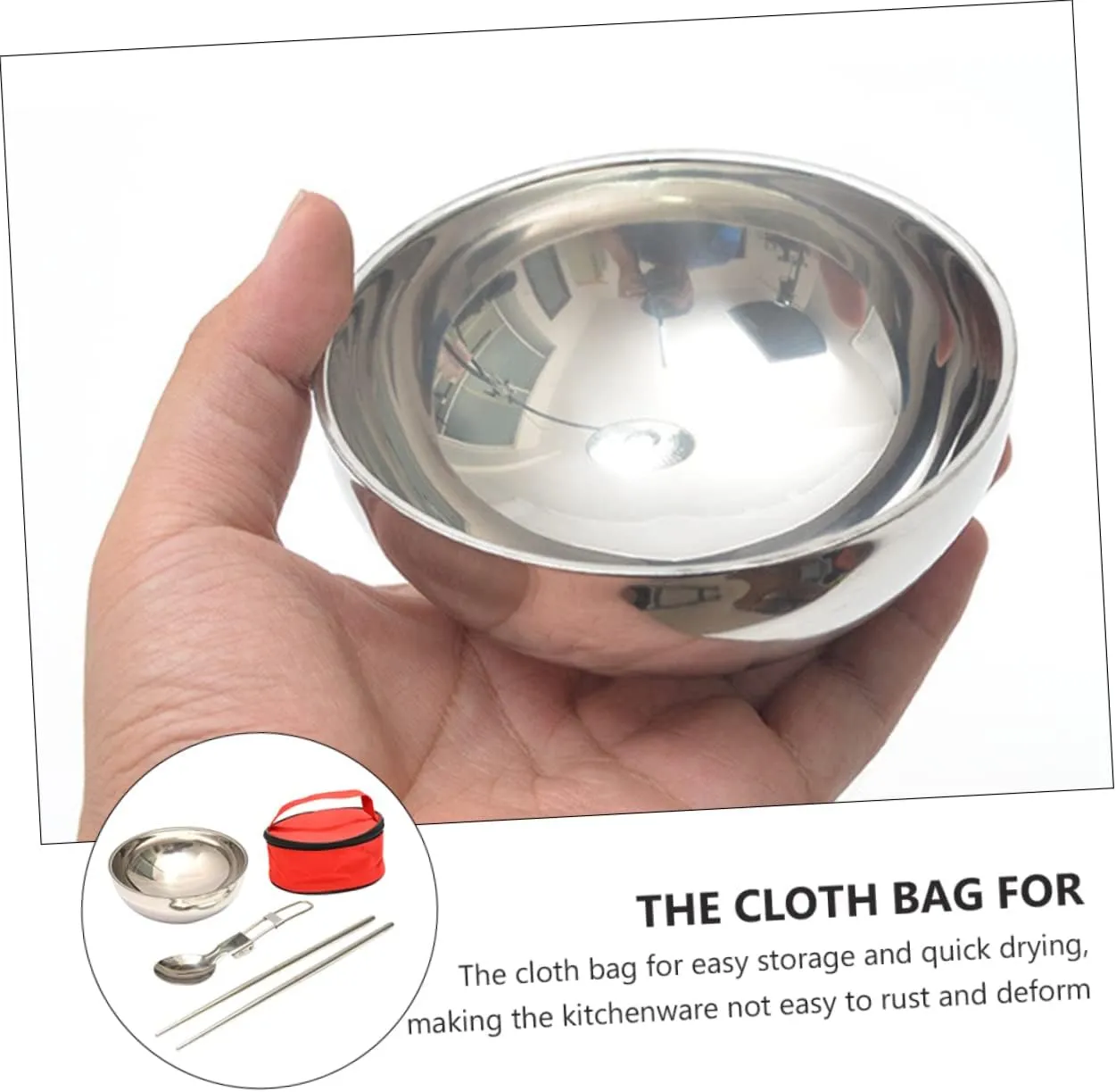 VICASKY 2 Sets Stainless Steel Reusable Silverware Set for Lunch Camping Dishes Mess Kit Utensils Travel Cutlery Storage Bag