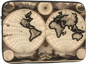 Vintage Old World Map Pattern Shockproof Portable Laptop 13 inch Sleeve Bag for Men and Women - Ideal for Business Travel, School, and Daily Use