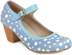 VOKLIN Women's Ladies Retro Mary Jane Pumps Round Toe Ankle Strap Chunky Block Mid Heel Oxford Dress Shoes