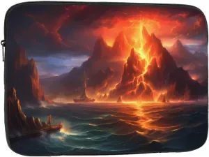Volcano Eruption Pattern Shockproof Portable Laptop 13 inch Sleeve Bag for Men and Women - Ideal for Business Travel, School, and Daily Use