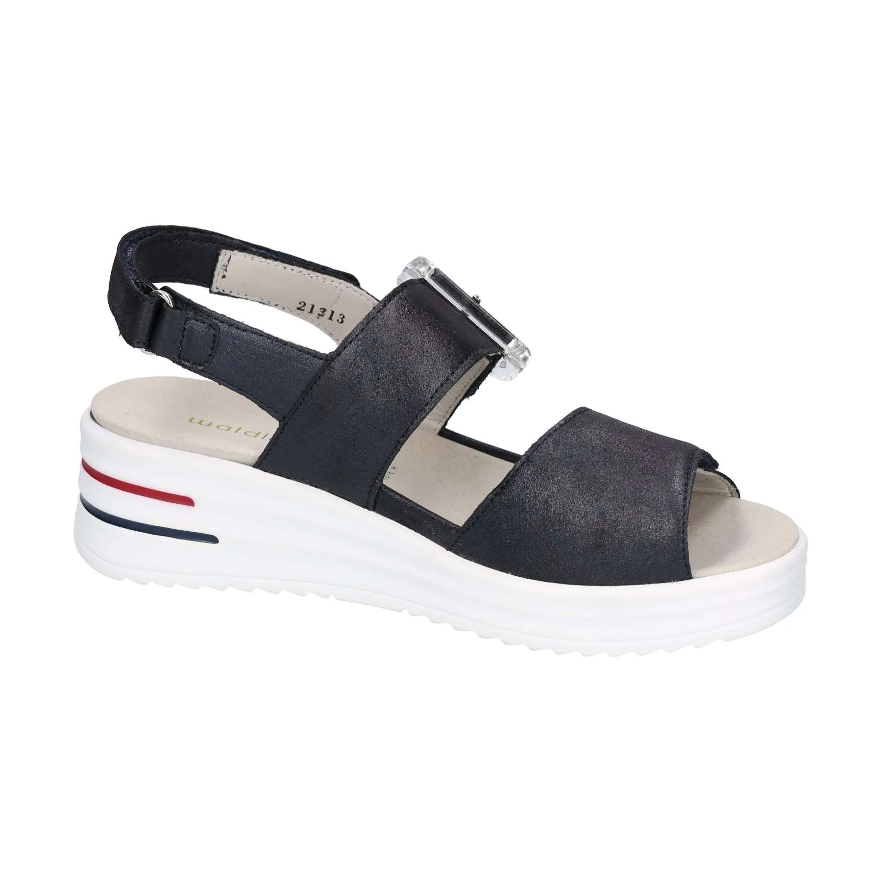 Waldlaufer Wide Fit Velcro Strap Sandal|795006NAV- Sandal