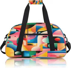 Watercolor Abstract Colorful Modern Small Gym Bag 18 inch Carry On Duffel Bag for Weekender Travel Sports Workout Yoga Gymnastics Dance Ballet