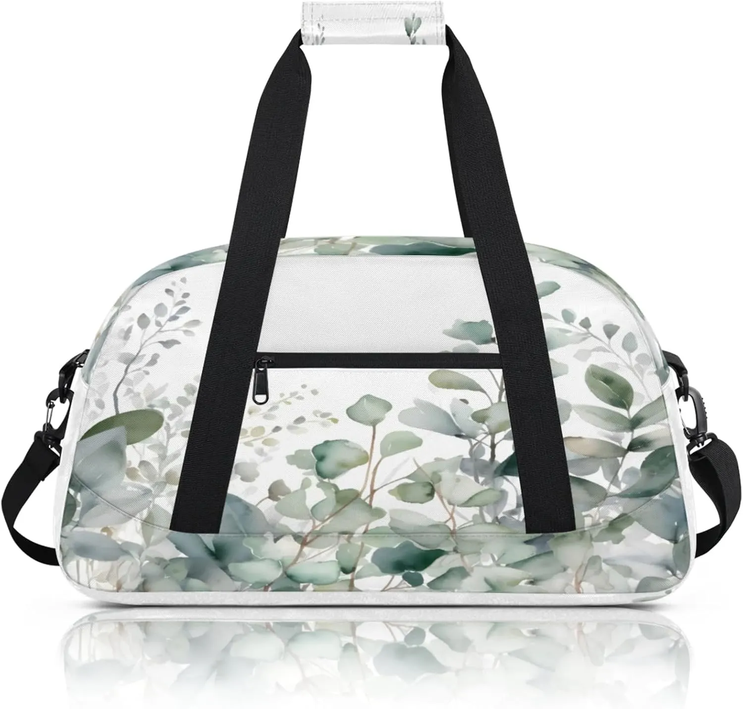 Watercolor Eucalyptus Leaves Small Gym Bag 18 inch Carry On Duffel Bag for Weekender Travel Sports Workout Yoga Gymnastics Dance Ballet