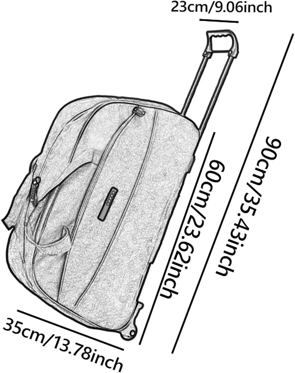 Wheeled Rolling Duffel Bag Foldable Travel Garment Bag for Outdoor Business Trip,