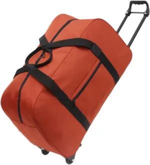 Wheeled Seed Bag Trolley Case Men Women Multifunctional Handbag Suitcase Rolling Travel Bag for Beach Sports Trips Outdoors, orange