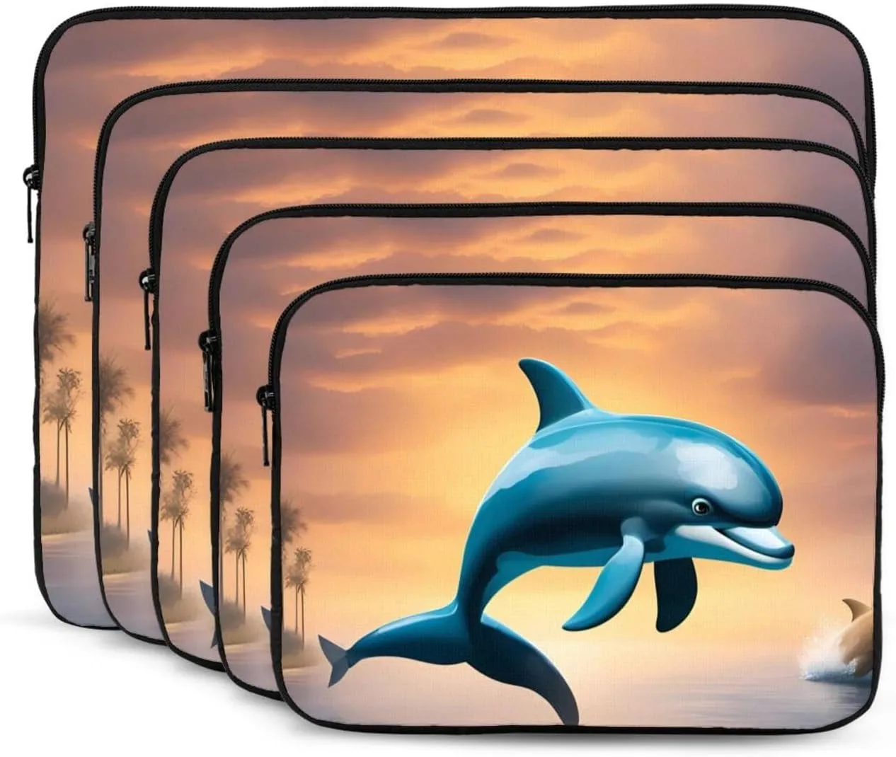 Winter The Dolphin Pattern Shockproof Portable Laptop 13 inch Sleeve Bag for Men and Women - Ideal for Business Travel, School, and Daily Use