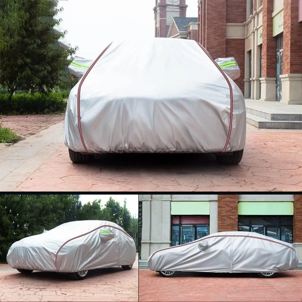 WOLWES Car Cover are Suitable for Ferrari 488 All-Weather Windproof, Snowproof, Rainproof, UV-Protected and Breathable All-Season Universal with Side Door Zip Oxford Cloth Car Cover (Color : White)