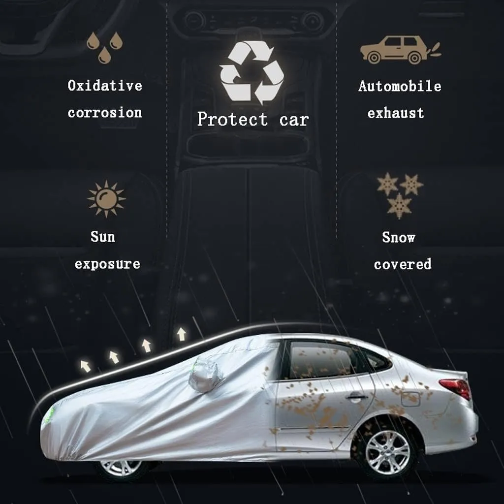 WOLWES Car Cover Are Suitable For Ferrari F8 Spider/F8 Tributo All-weather Windproof, Snowproof, Rainproof, UV-protected And Breathable All-season Universal With Side Door Zip Oxford Cloth Car Cover (