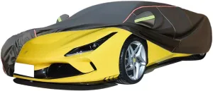 WOLWES Car Cover Are Suitable For Ferrari F8 Spider/F8 Tributo All-weather Windproof, Snowproof, Rainproof, UV-protected And Breathable All-season Universal With Side Door Zip Oxford Cloth Car Cover (