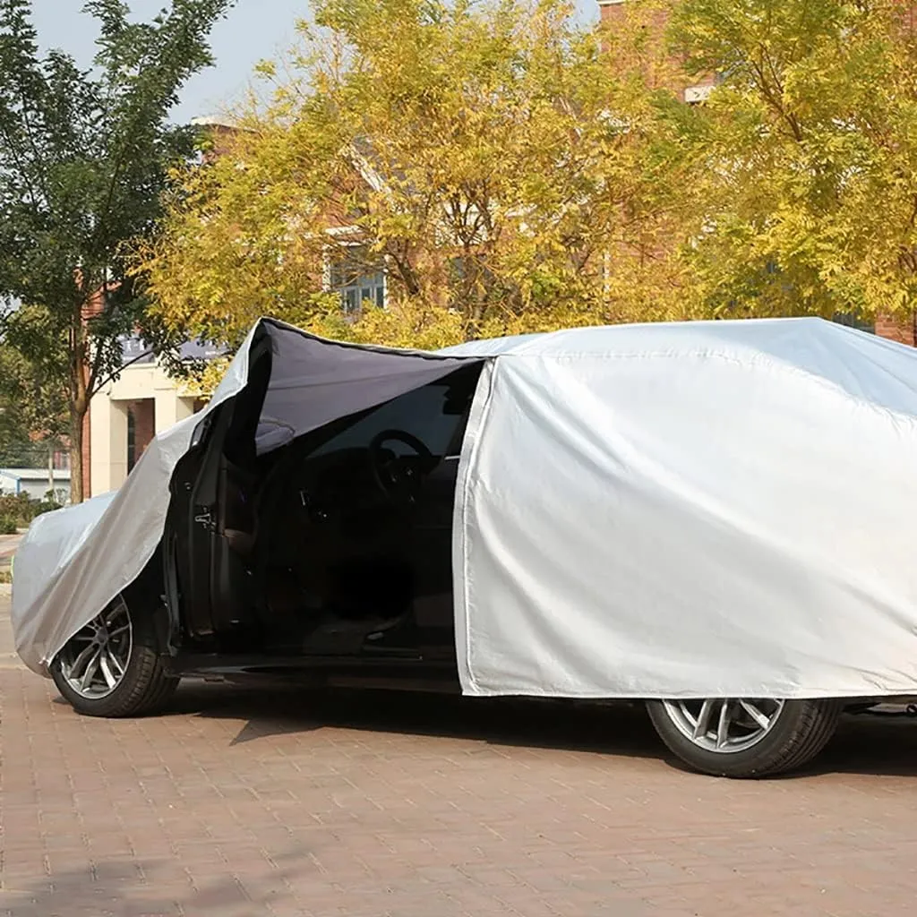 WOLWES Car Cover Are Suitable For Ferrari F8 Spider/F8 Tributo All-weather Windproof, Snowproof, Rainproof, UV-protected And Breathable All-season Universal With Side Door Zip Oxford Cloth Car Cover (