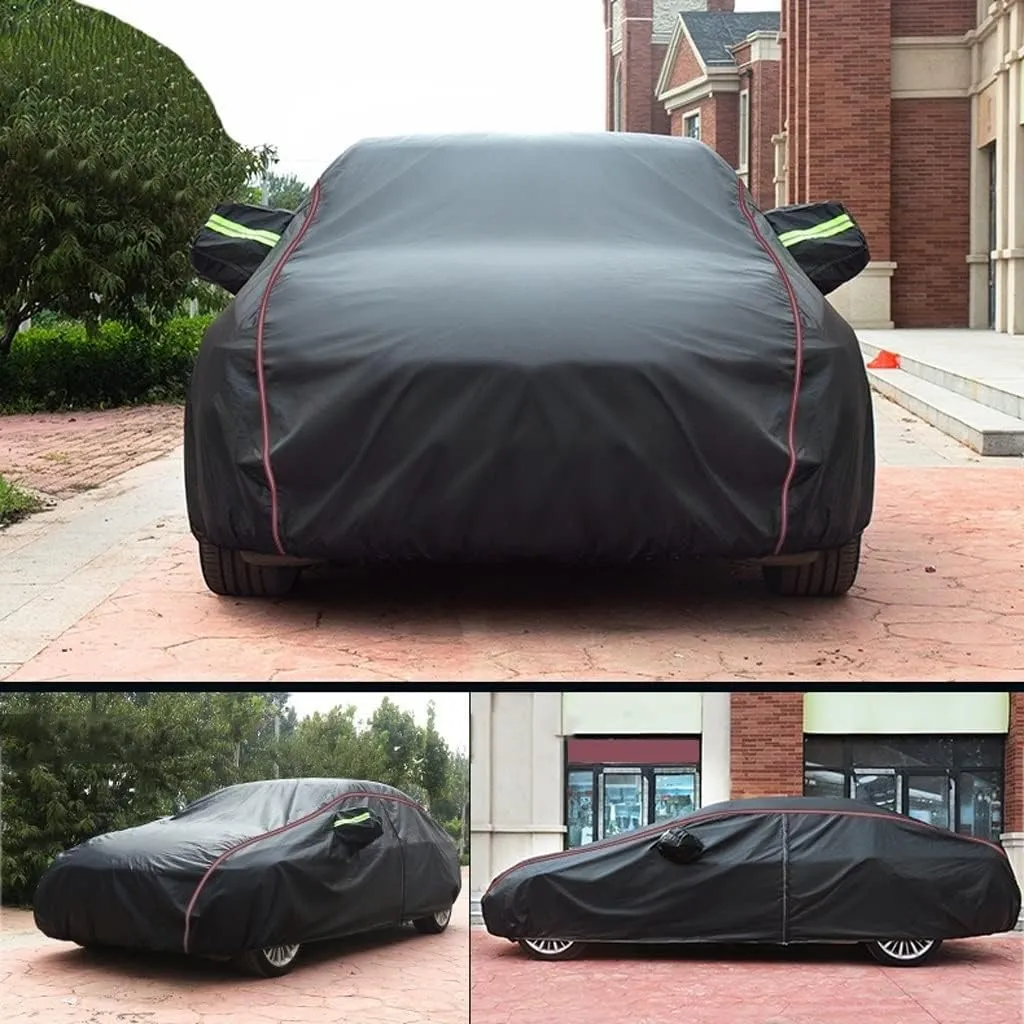 WOLWES Car Cover Are Suitable For Ferrari F8 Spider/F8 Tributo All-weather Windproof, Snowproof, Rainproof, UV-protected And Breathable All-season Universal With Side Door Zip Oxford Cloth Car Cover (
