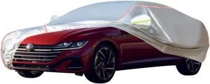 WOLWES Car Cover are Suitable for Volkswagen Arteon Saloon All-Weather Windproof, Snowproof, Rainproof, UV-Protected and Breathable All-Season Universal with Side Door Zip Oxford Cloth Car Cover (Col