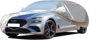WOLWES Car Covers Are Suitable For Genesis G70 Shooting Brake 2019-2024 All-weather Windproof, Snowproof, Rainproof, UV-protected And Breathable All-season Universal With Side Door Zip Oxford Cloth Ca
