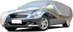 WOLWES Car Covers are Suitable for Infiniti G25/G25x 2004-2013 All-Weather Windproof, Snowproof, Rainproof, UV-Protected and Breathable All-Season Universal with Side Door Zip Oxford Cloth Car Covers