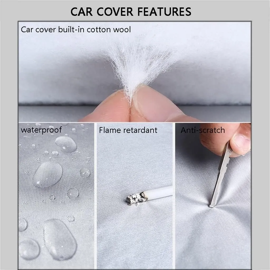 WOLWES Car Covers are Suitable for Infiniti G25/G25x 2004-2013 All-Weather Windproof, Snowproof, Rainproof, UV-Protected and Breathable All-Season Universal with Side Door Zip Oxford Cloth Car Covers