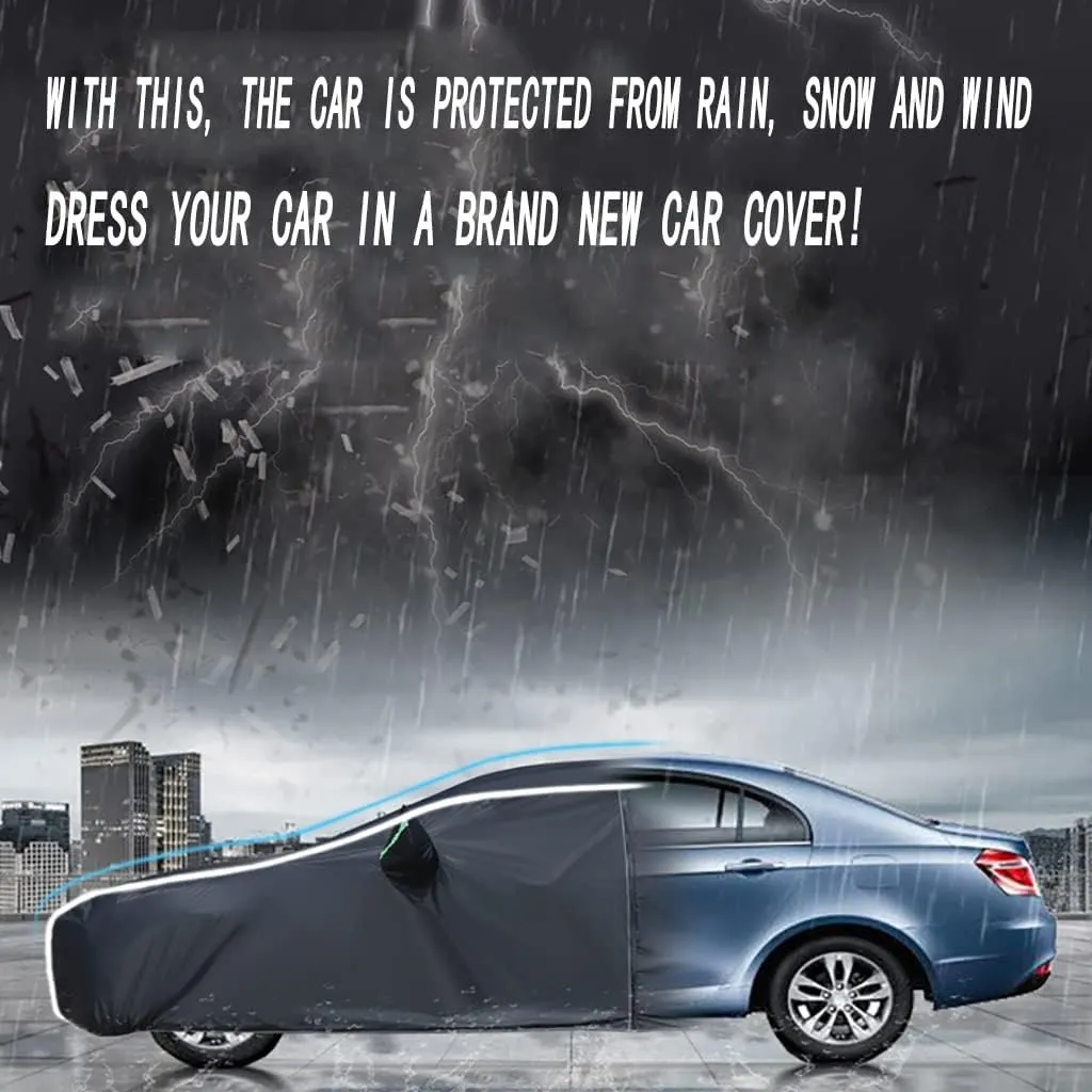 WOLWES Car Covers Are Suitable For Nissan Rogue Sport S/SL/SV 2017-2022 All-weather Windproof, Snowproof, Rainproof, UV-protected And Breathable All-season Universal With Side Door Zip Oxford Cloth Ca