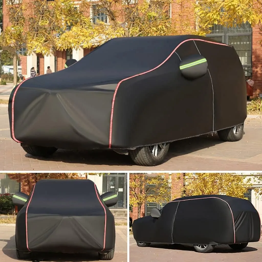WOLWES Car Covers Are Suitable For Nissan Rogue Sport S/SL/SV 2017-2022 All-weather Windproof, Snowproof, Rainproof, UV-protected And Breathable All-season Universal With Side Door Zip Oxford Cloth Ca