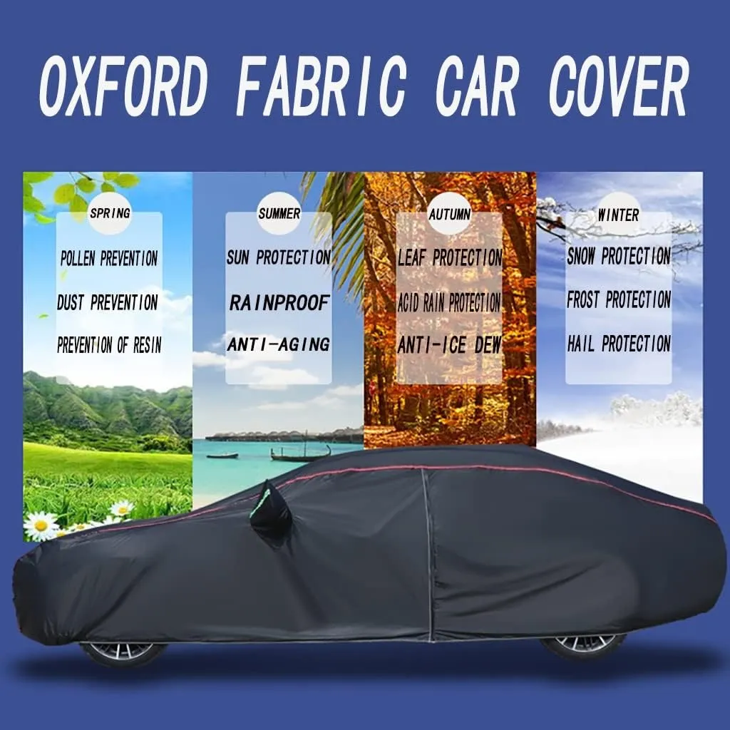WOLWES Car Covers Are Suitable For Nissan Rogue Sport S/SL/SV 2017-2022 All-weather Windproof, Snowproof, Rainproof, UV-protected And Breathable All-season Universal With Side Door Zip Oxford Cloth Ca