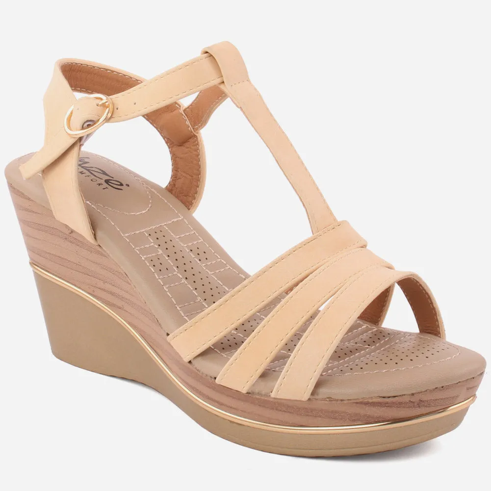 Women "FLARE" Mullti Color Ankle Starp Wedge Sandal