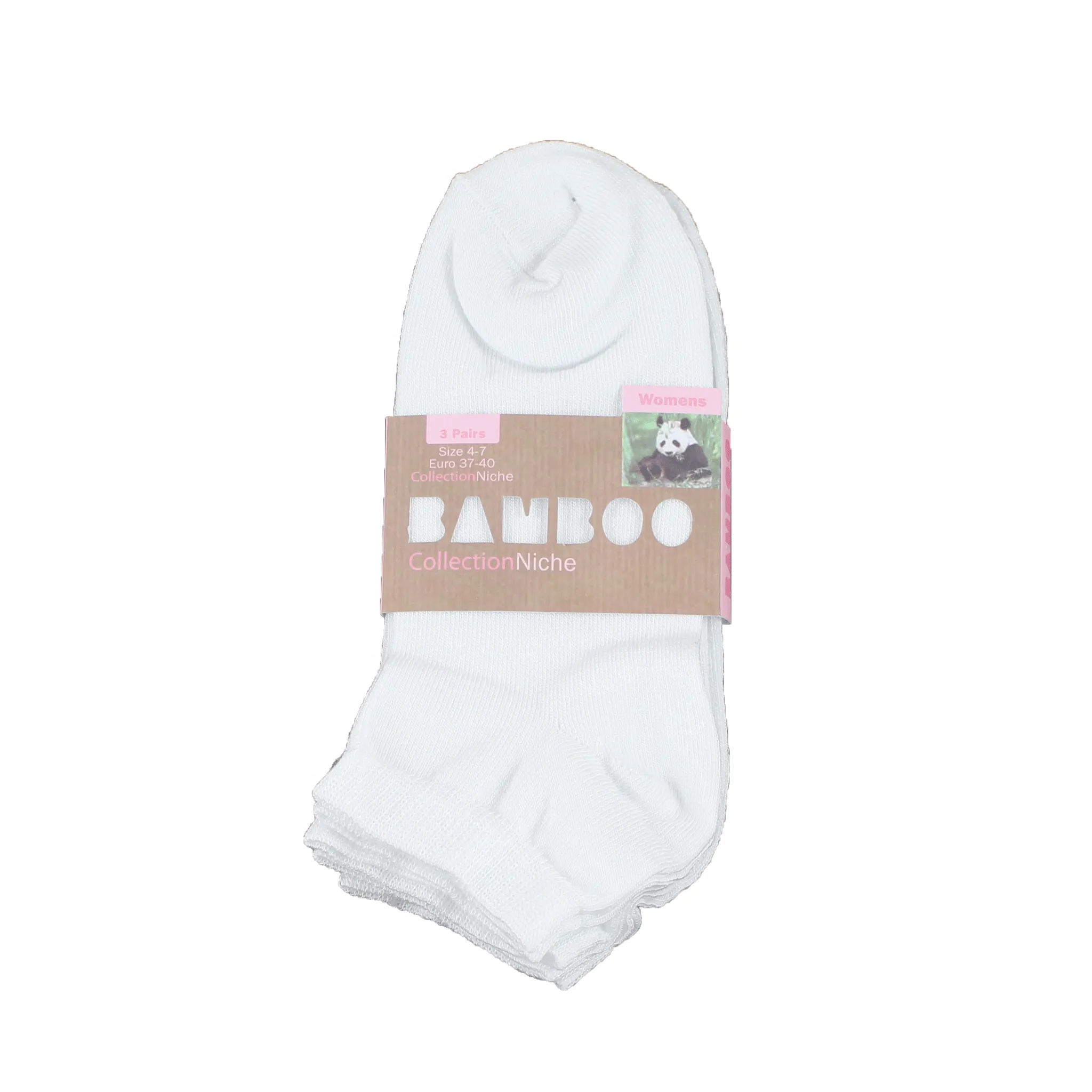 Women's 100% Bamboo Trainer Socks - Plain White