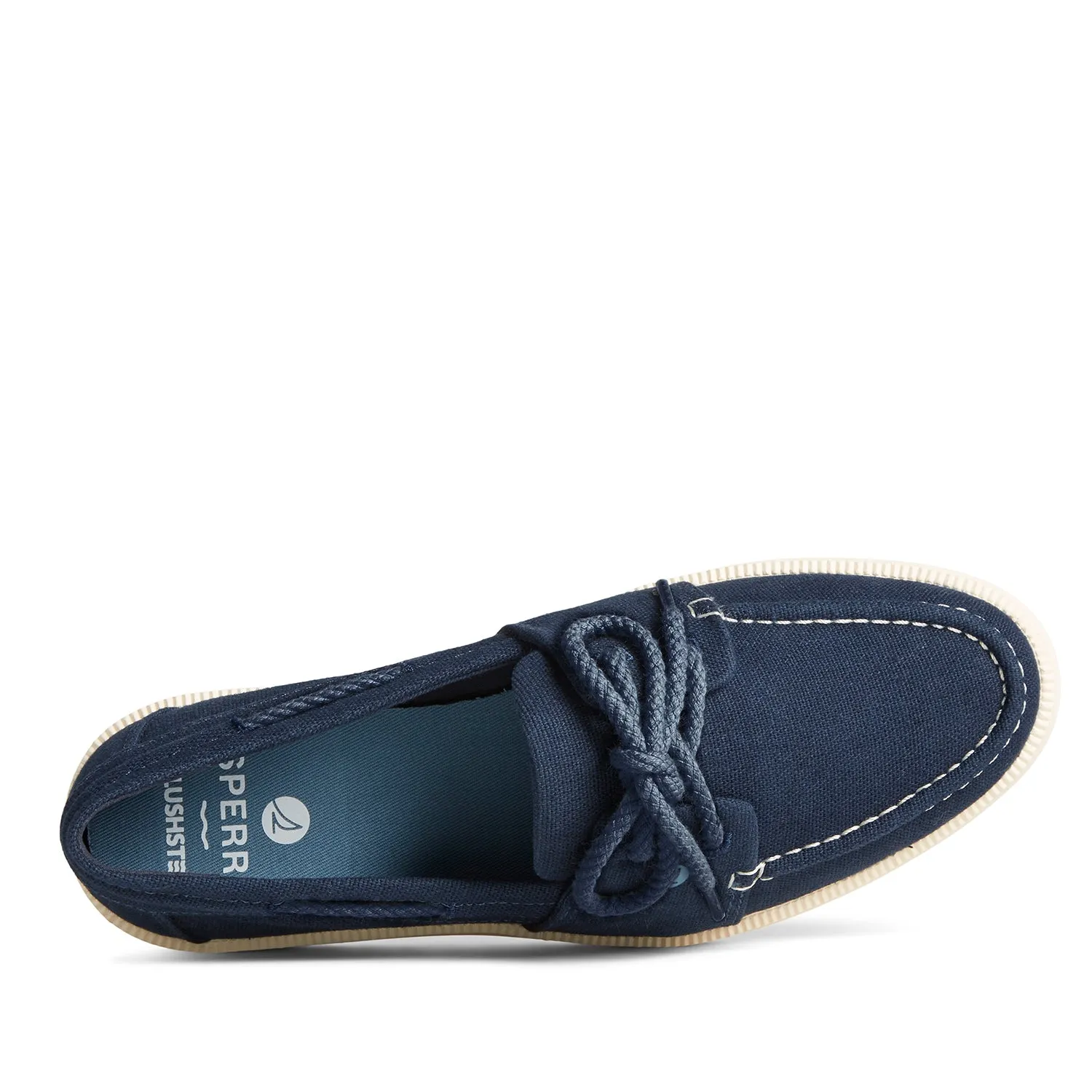 Women's Cruise Plushstep Boat Slubby Linen Navy (STS88770)