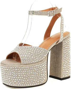 Women's Vintage Rhinestones Mary Jane High Heel Gothic Chunky Heel Pumps Wedding Dress Court Shoes Halloween Witch Cosplay Shoes